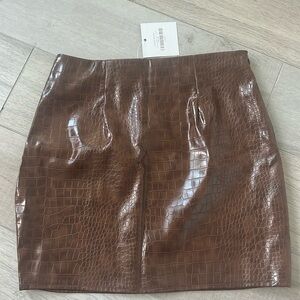 Brown Leather Skirt